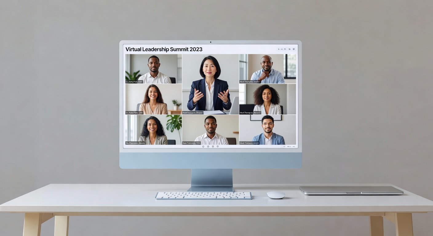 Leadership professionals participating in a virtual webinar on communication